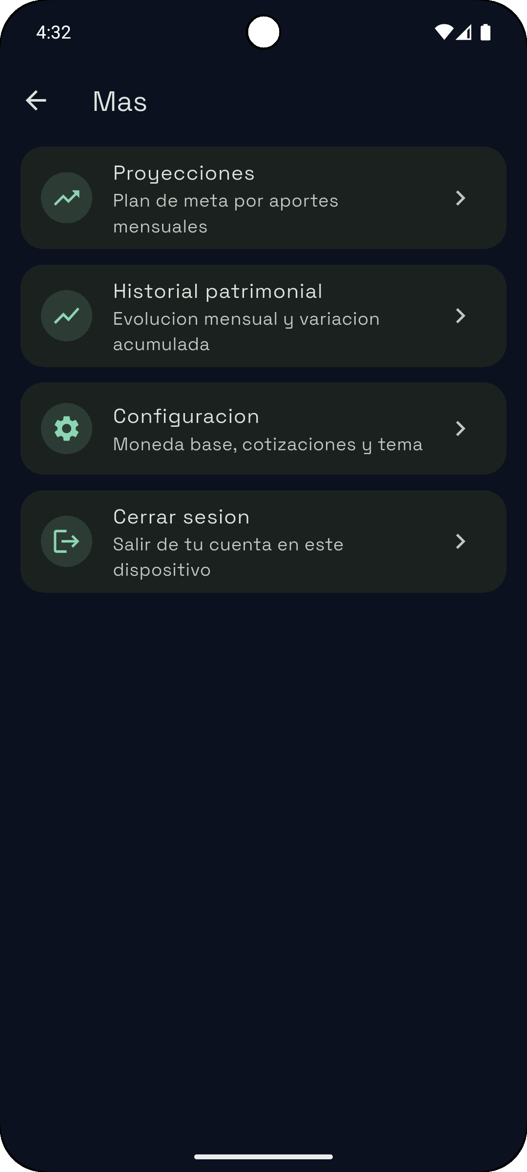 Pantalla Configuracion de Patrimonio Uy